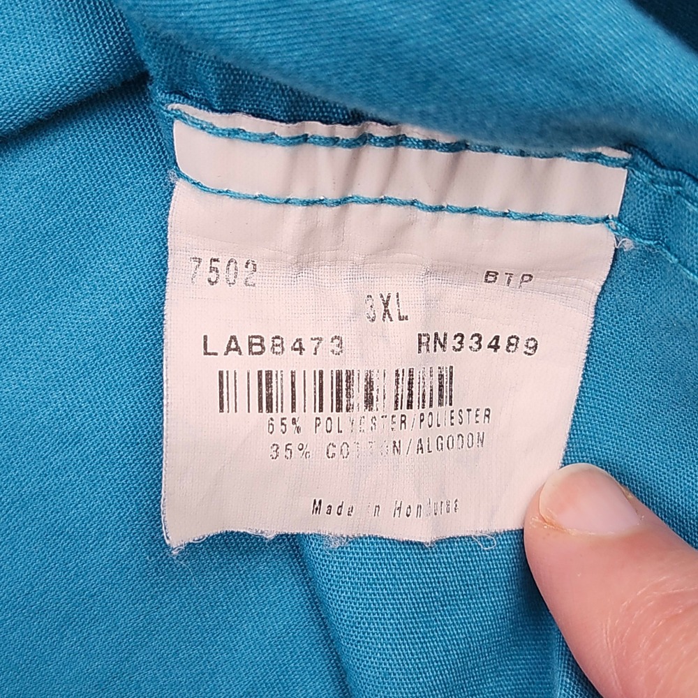 Landau Scrub Tops Unisex 3XL Blue Red V-Neck Pocket Medical Workwear Smock - Picture 7 of 16